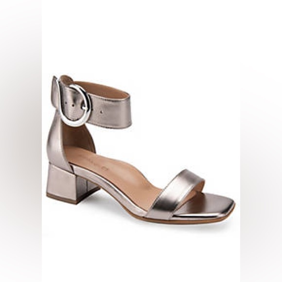 Aerosoles Eliza Dress Sandal Silver Metallic Leather, size 10.5 - Picture 1 of 13